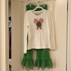 Monogrammed “E” Christmas outfit